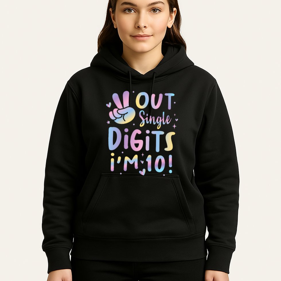 Peace Out Single Digits I'm 10 Year Old 10th Birthday Hoodie