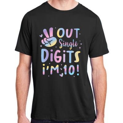 Peace Out Single Digits I'm 10 Year Old 10th Birthday Adult ChromaSoft Performance T-Shirt