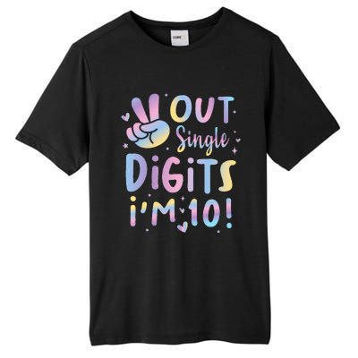 Peace Out Single Digits I'm 10 Year Old 10th Birthday Tall Fusion ChromaSoft Performance T-Shirt