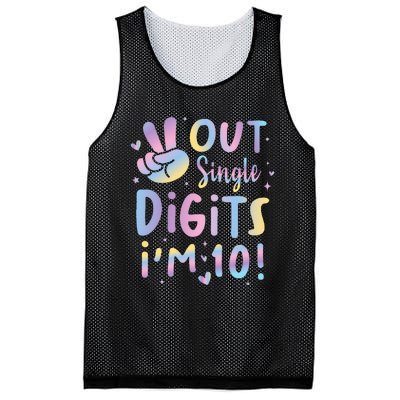 Peace Out Single Digits I'm 10 Year Old 10th Birthday Mesh Reversible Basketball Jersey Tank