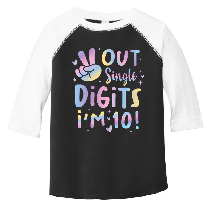 Peace Out Single Digits I'm 10 Year Old 10th Birthday Toddler Fine Jersey T-Shirt