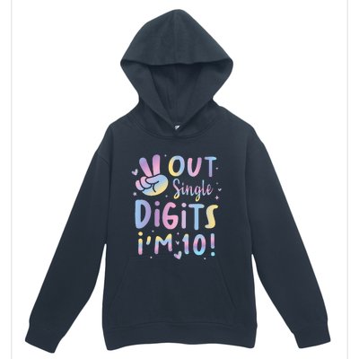 Peace Out Single Digits I'm 10 Year Old 10th Birthday Urban Pullover Hoodie