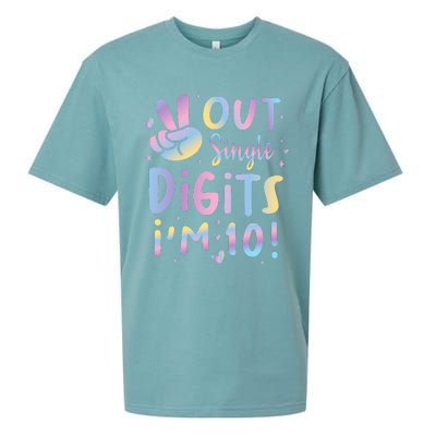 Peace Out Single Digits I'm 10 Year Old 10th Birthday Sueded Cloud Jersey T-Shirt