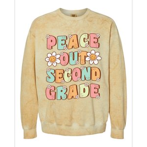 Peace Out Second Grade Cute Groovy Last Day Of 2nd Grade Colorblast Crewneck Sweatshirt