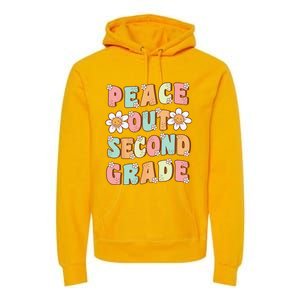 Peace Out Second Grade Cute Groovy Last Day Of 2nd Grade Premium Hoodie