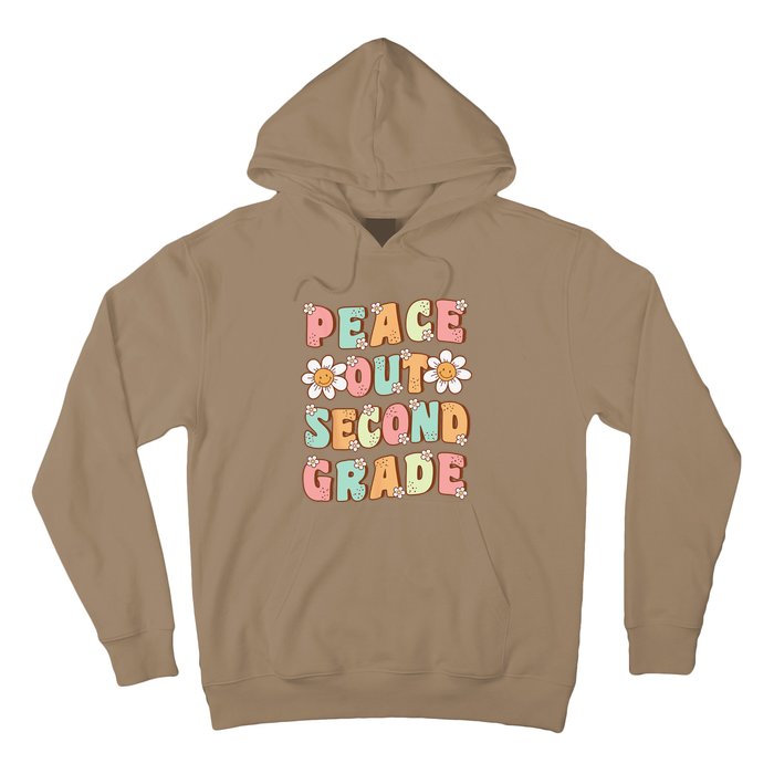 Peace Out Second Grade Cute Groovy Last Day Of 2nd Grade Hoodie