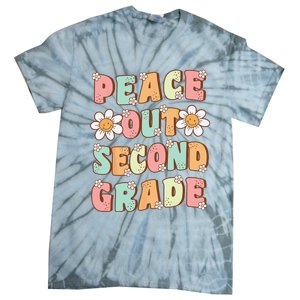 Peace Out Second Grade Cute Groovy Last Day Of 2nd Grade Tie-Dye T-Shirt