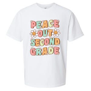 Peace Out Second Grade Cute Groovy Last Day Of 2nd Grade Sueded Cloud Jersey T-Shirt