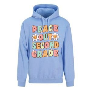 Peace Out Second Grade Cute Groovy Last Day Of 2nd Grade Unisex Surf Hoodie