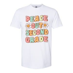 Peace Out Second Grade Cute Groovy Last Day Of 2nd Grade Softstyle CVC T-Shirt