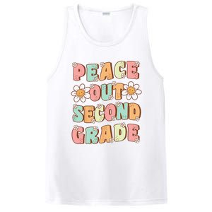 Peace Out Second Grade Cute Groovy Last Day Of 2nd Grade PosiCharge Competitor Tank