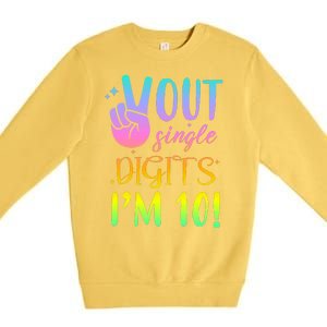 Peace Out Single Digits I'm 10 Birthday Gift Premium Crewneck Sweatshirt