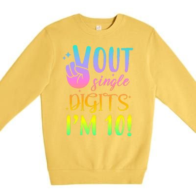 Peace Out Single Digits I'm 10 Birthday Gift Premium Crewneck Sweatshirt