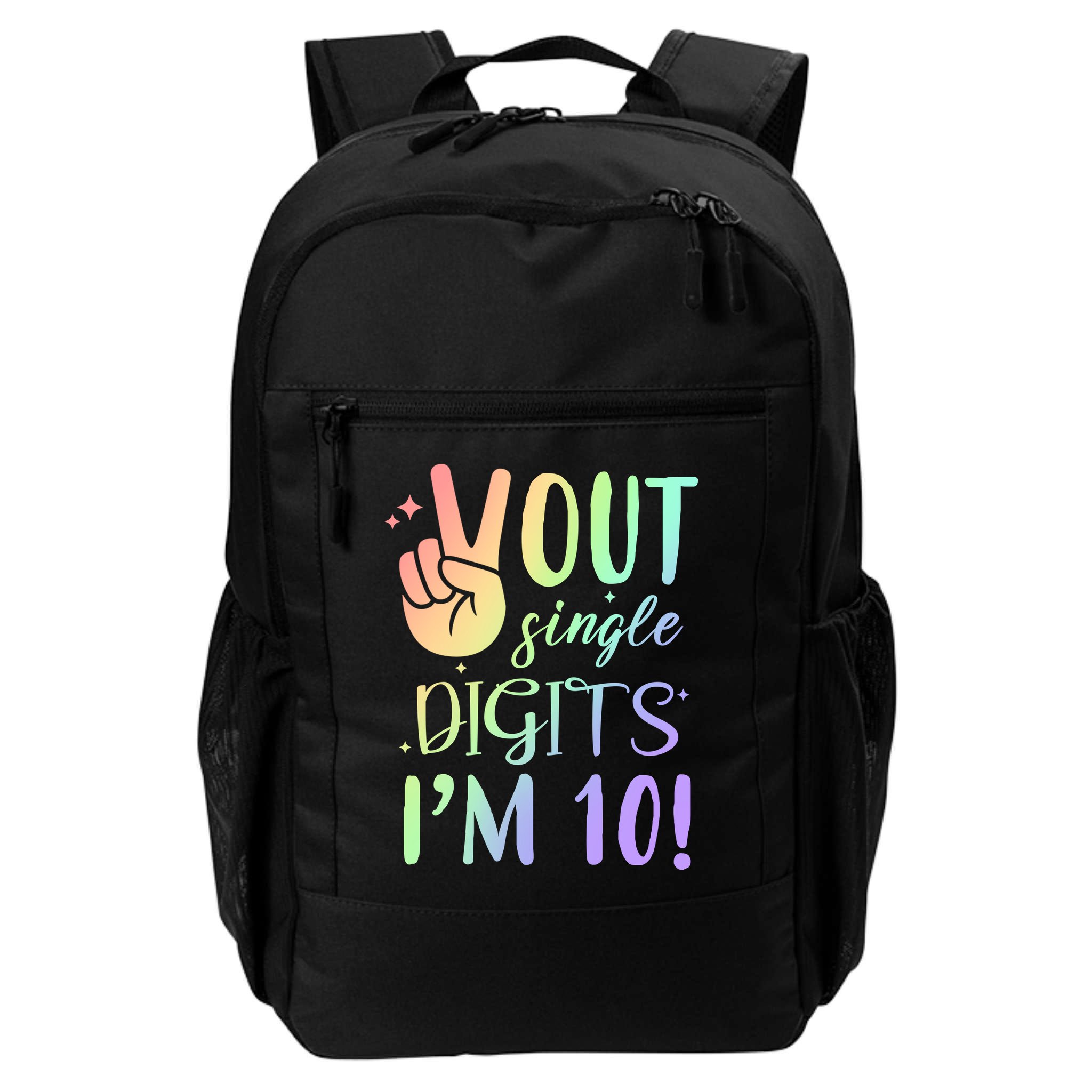 Peace Out Single Digits I'm 10 Birthday Gift Backpack
