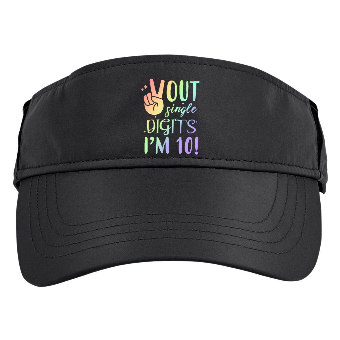 Peace Out Single Digits I'm 10 Birthday Gift Adult Drive Performance Visor