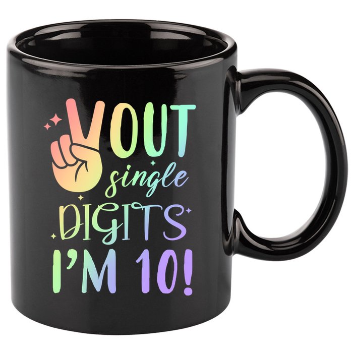 Peace Out Single Digits I'm 10 Birthday Gift 11oz C Handle Ceramic Mug