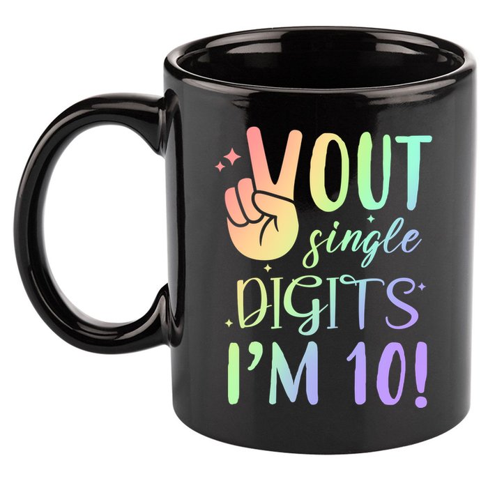 Peace Out Single Digits I'm 10 Birthday Gift 11oz C Handle Ceramic Mug