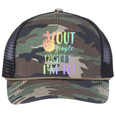 Peace Out Single Digits I'm 10 Birthday Gift Retro Rope Trucker Hat Cap