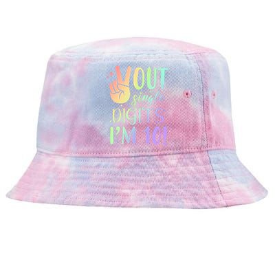 Peace Out Single Digits I'm 10 Birthday Gift Tie-Dyed Bucket Hat