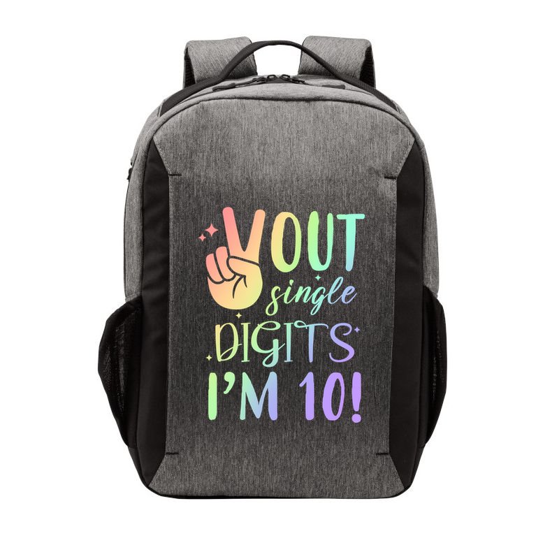 Peace Out Single Digits I'm 10 Birthday Gift Vector Backpack