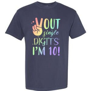 Peace Out Single Digits I'm 10 Birthday Gift Garment-Dyed Heavyweight T-Shirt