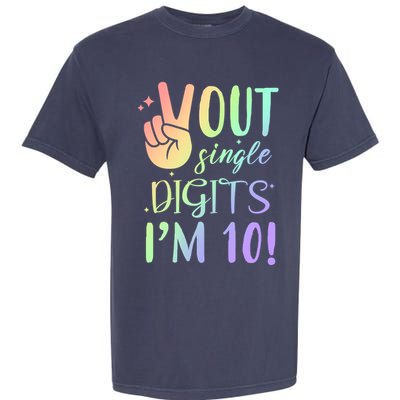Peace Out Single Digits I'm 10 Birthday Gift Garment-Dyed Heavyweight T-Shirt