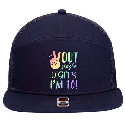 Peace Out Single Digits I'm 10 Birthday Gift 7 Panel Mesh Trucker Snapback Hat