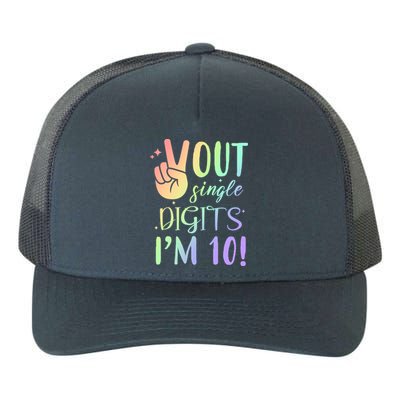 Peace Out Single Digits I'm 10 Birthday Gift Yupoong Adult 5-Panel Trucker Hat