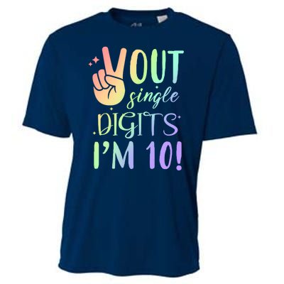 Peace Out Single Digits I'm 10 Birthday Gift Cooling Performance Crew T-Shirt