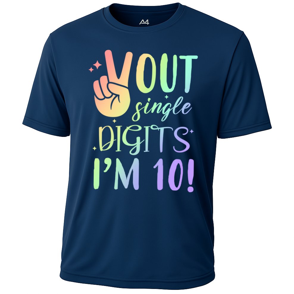 Peace Out Single Digits I'm 10 Birthday Gift Cooling Performance Crew T-Shirt