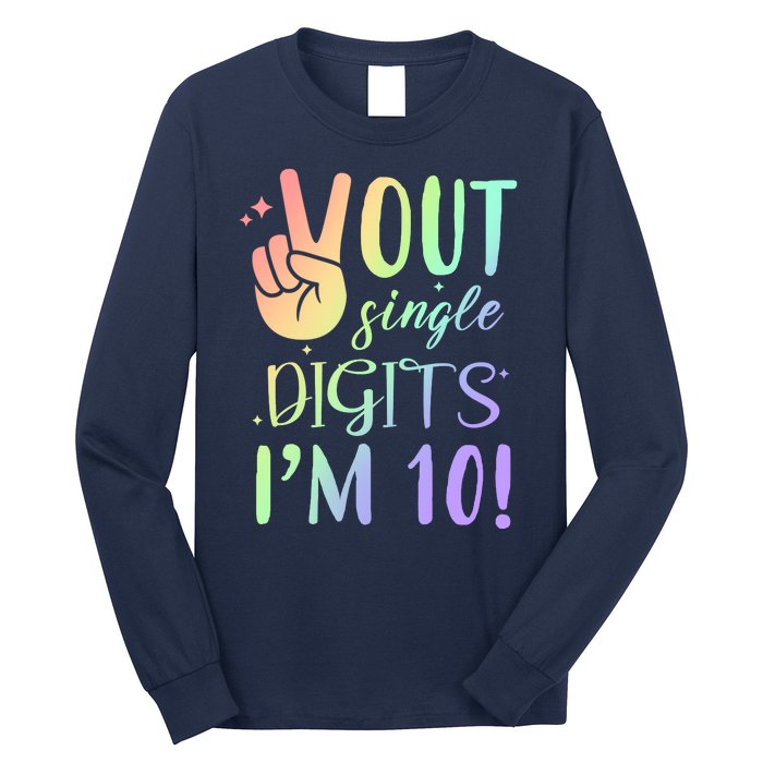 Peace Out Single Digits I'm 10 Birthday Gift Long Sleeve Shirt