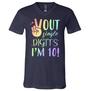 Peace Out Single Digits I'm 10 Birthday Gift V-Neck T-Shirt