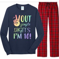 Peace Out Single Digits I'm 10 Birthday Gift Long Sleeve Pajama Set