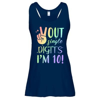 Peace Out Single Digits I'm 10 Birthday Gift Ladies Essential Flowy Tank