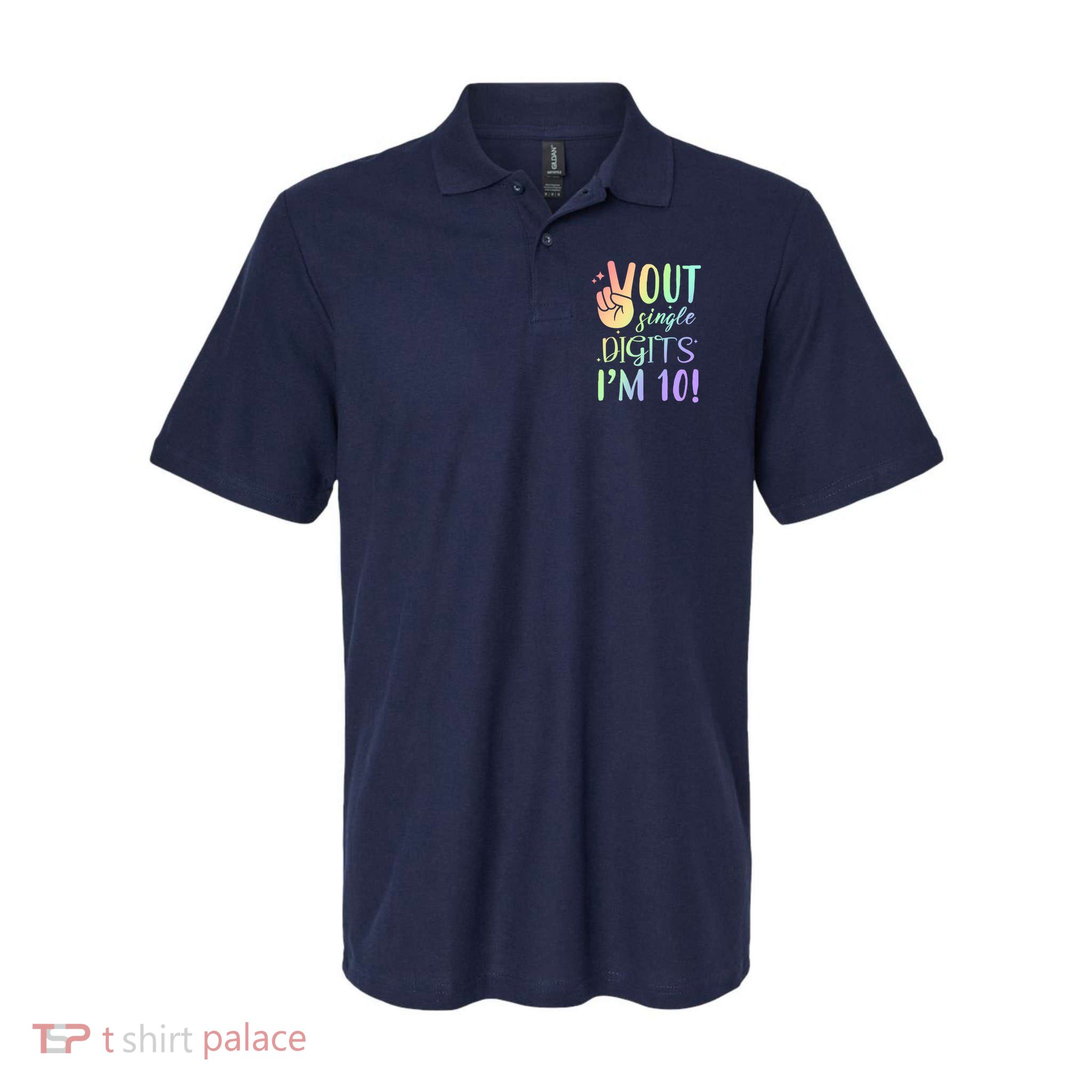 Peace Out Single Digits I'm 10 Birthday Gift Polo