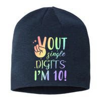 Peace Out Single Digits I'm 10 Birthday Gift Sustainable Beanie