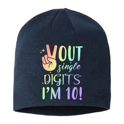 Peace Out Single Digits I'm 10 Birthday Gift Sustainable Beanie