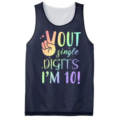 Peace Out Single Digits I'm 10 Birthday Gift Mesh Reversible Basketball Jersey Tank