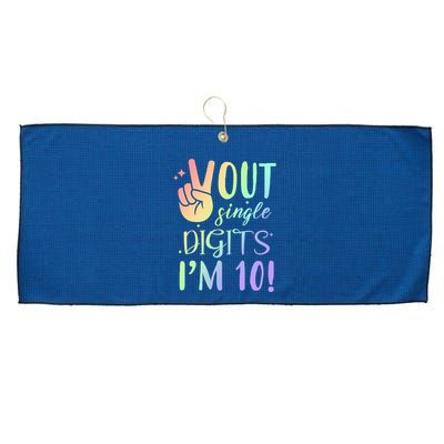 Peace Out Single Digits I'm 10 Birthday Gift Large Microfiber Waffle Golf Towel