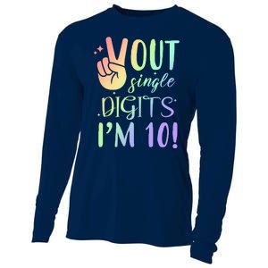 Peace Out Single Digits I'm 10 Birthday Gift Cooling Performance Long Sleeve Crew