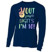 Peace Out Single Digits I'm 10 Birthday Gift Cooling Performance Long Sleeve Crew