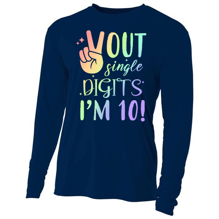 Peace Out Single Digits I'm 10 Birthday Gift Cooling Performance Long Sleeve Crew