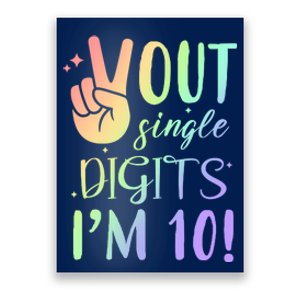 Peace Out Single Digits I'm 10 Birthday Gift Poster