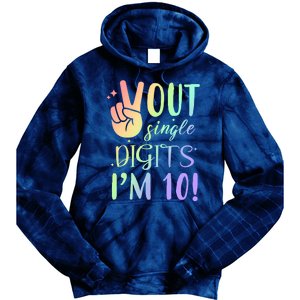 Peace Out Single Digits I'm 10 Birthday Gift Tie Dye Hoodie