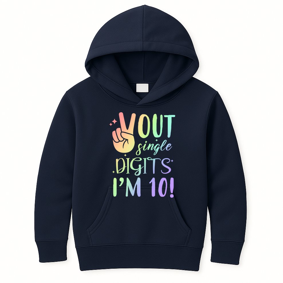 Peace Out Single Digits I'm 10 Birthday Gift Kids Hoodie