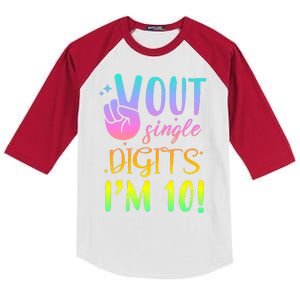 Peace Out Single Digits I'm 10 Birthday Gift Kids Colorblock Raglan Jersey