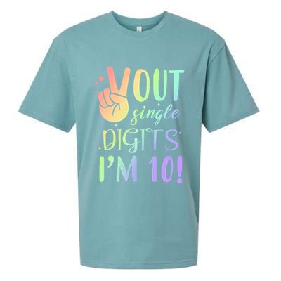 Peace Out Single Digits I'm 10 Birthday Gift Sueded Cloud Jersey T-Shirt