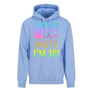 Peace Out Single Digits I'm 10 Birthday Gift Unisex Surf Hoodie