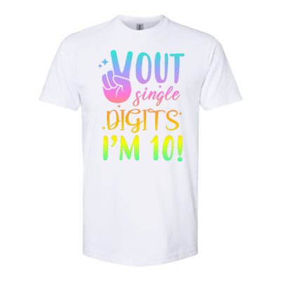 Peace Out Single Digits I'm 10 Birthday Gift Softstyle CVC T-Shirt