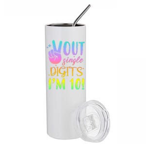 Peace Out Single Digits I'm 10 Birthday Gift Stainless Steel Tumbler